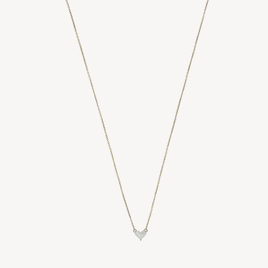 Small Yellow Gold Heart Diamond Necklace