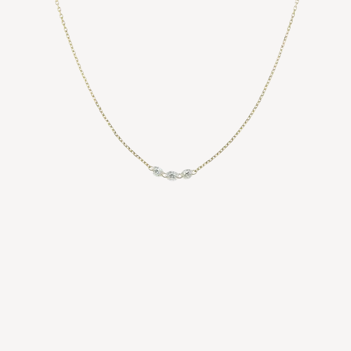 3.5mm Yellow Gold Diamond Encrusted Necklace 