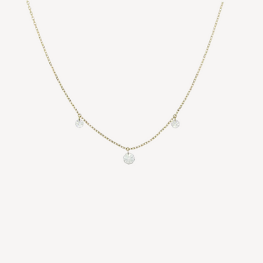 3.5mm Yellow Gold Pendant Diamond Necklace 