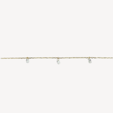 Anhänger-Diamant-Halskette, 3 mm Gelbgold