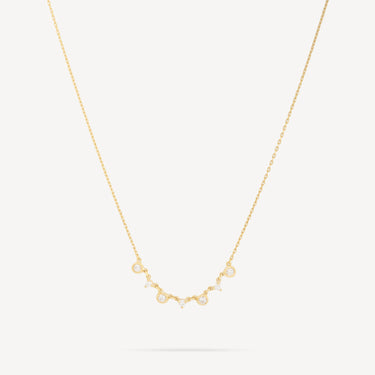 7 Diamond Necklace Yellow Gold