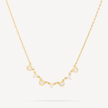 7 Diamond Necklace Yellow Gold