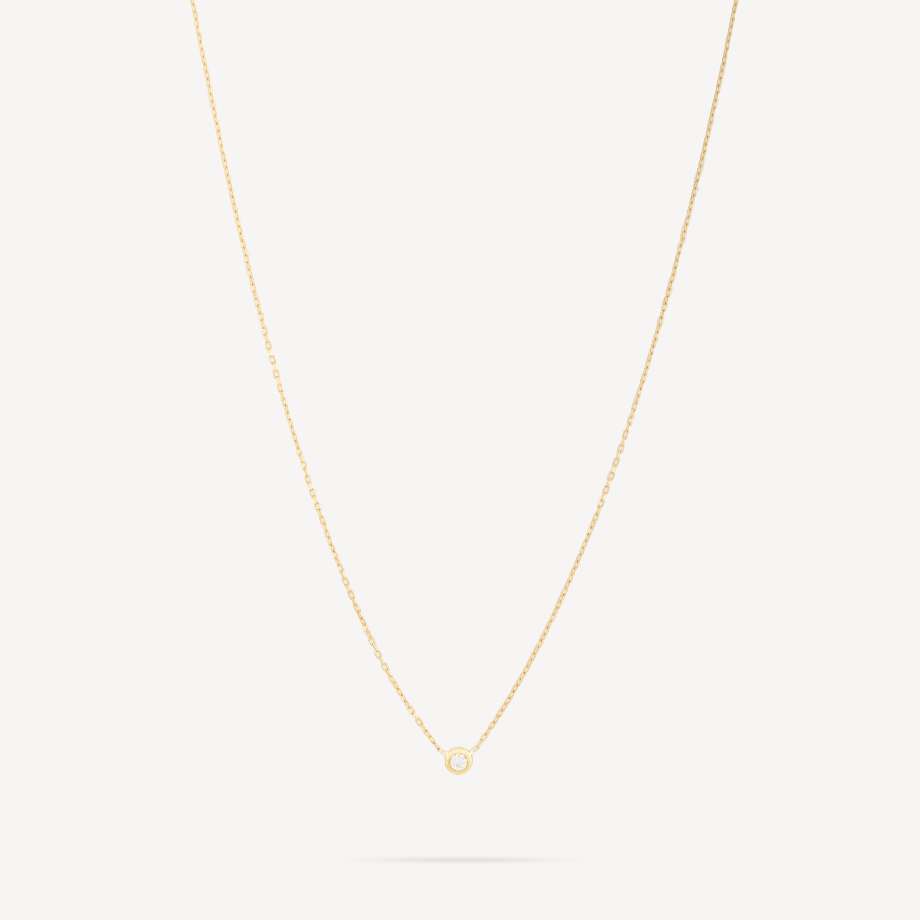 Punkt-Diamant-Halskette aus Gelbgold