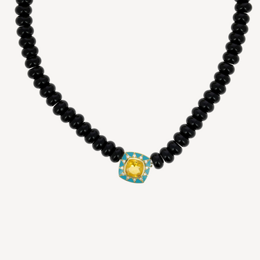 Collier Stella 4 Onyx et Citrine