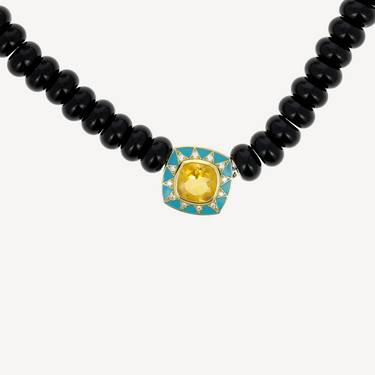 Stella 4 Onyx and Citrine Necklace