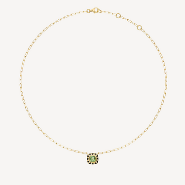 Green Sapphire and Diamonds Stella Necklace