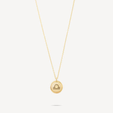 Libra medal zodiac necklace