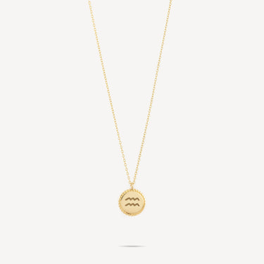 Zodiac Aquarius Medal Necklace