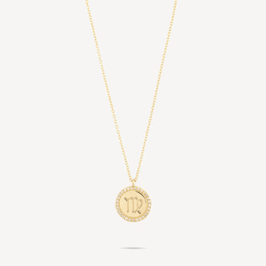 Collier zodiac medaille vierge diamants