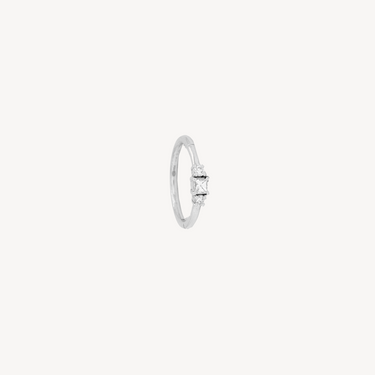 11mm Princess 2x2mm Diamonds White Gold Hoop