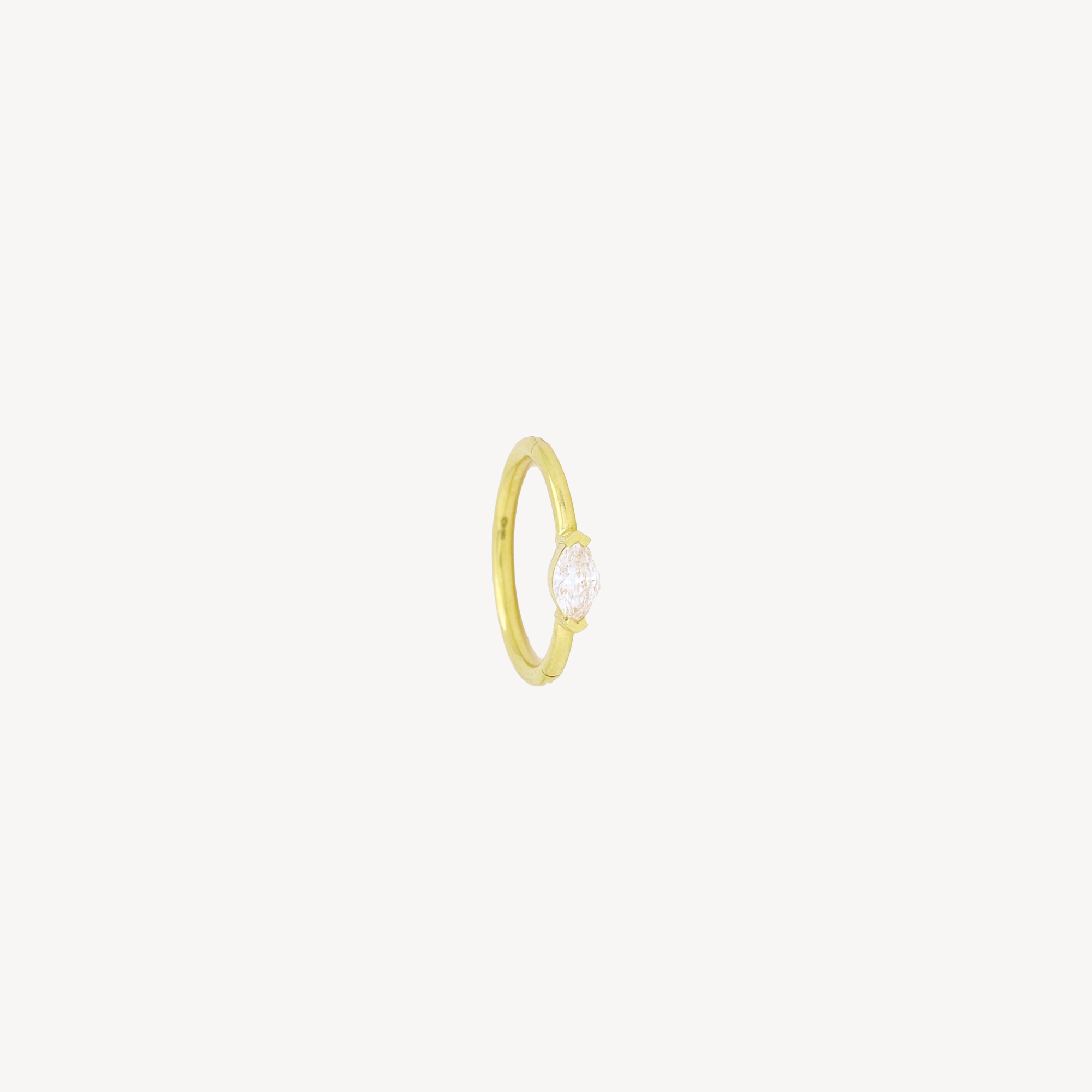 11mm Princess 2x2mm Diamonds Yellow Gold Hoop