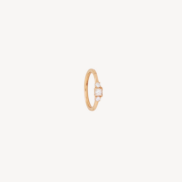 11mm Princess 2x2mm Rose Gold Diamonds Hoop