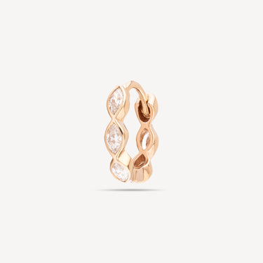 Earring piercing 16mm marquise 4x2mm rose gold