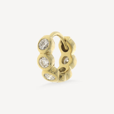 6.5mm Full Bezel Set Yellow Gold Earring 