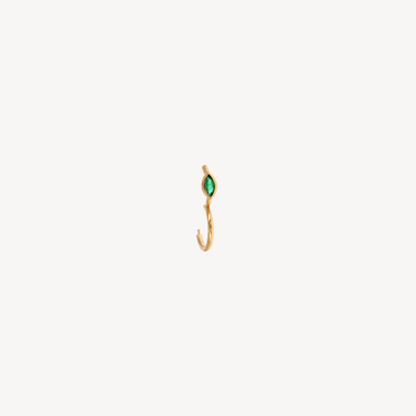 6.5mm Marquise Emerald 3x2mm Rose Gold Hoop