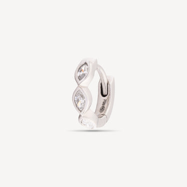 Piercing Créole 6.5mm or blanc marquises 3x2mm