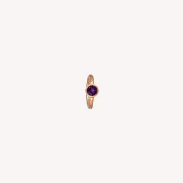 6.5mm Rose Gold Amethyst 2.5mm Hoop