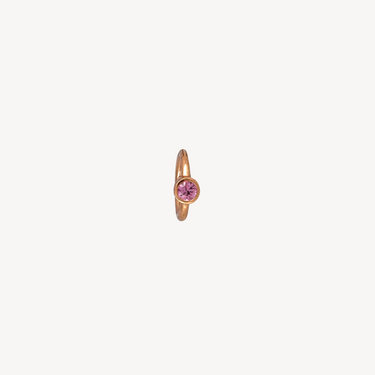 Piercing Créole 6.5mm Or Rose Saphir Rose 2.5mm