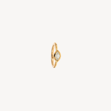 8mm Diamond Marquise 3x2mm Rose Gold Hoop