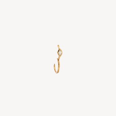 8mm Diamond Marquise 3x2mm Rose Gold Hoop