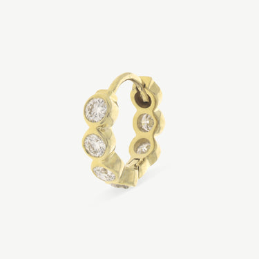 8mm Full Bezel Setting Yellow Gold Earring 