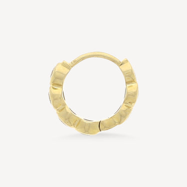 8mm Full Bezel Setting Yellow Gold Earring 