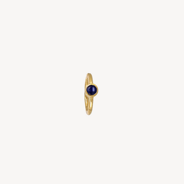 Kreolisches Piercing, 8 mm, Gelbgold, blauer Saphir, 2,5 mm