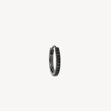 9.5mm Black Gold Full Pavé Black Diamonds Hoop