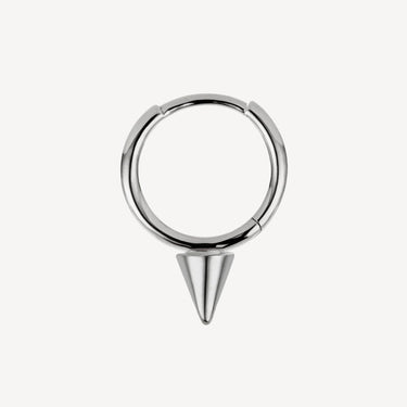 Creole 6.5mm Single Short Spike White Gold