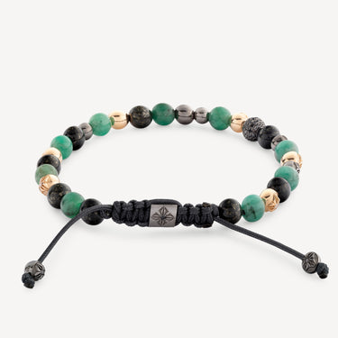 Bracelet émeraude et jade noir