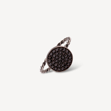 Round Black Diamond Ring