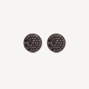 Black round earrings