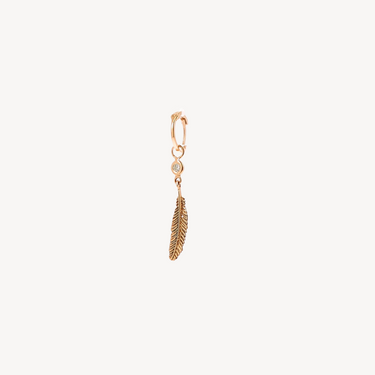 Boucle d'oreille Plume Diamant