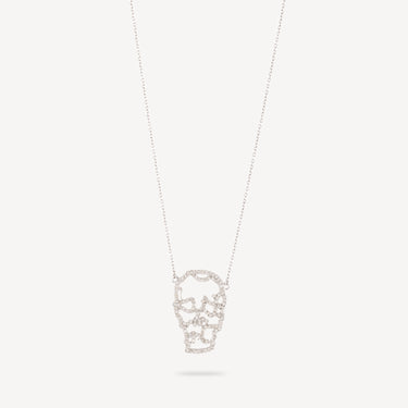 Collier pendentif visage or blanc