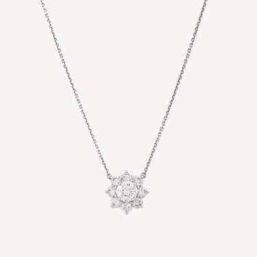 Diamond Sunflower Pendant Necklace