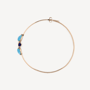 Blue Stones Hoop Earrings