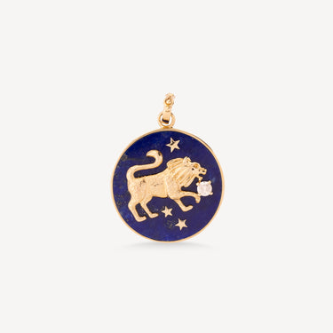 Pendentif Lapis Lion with Diamond