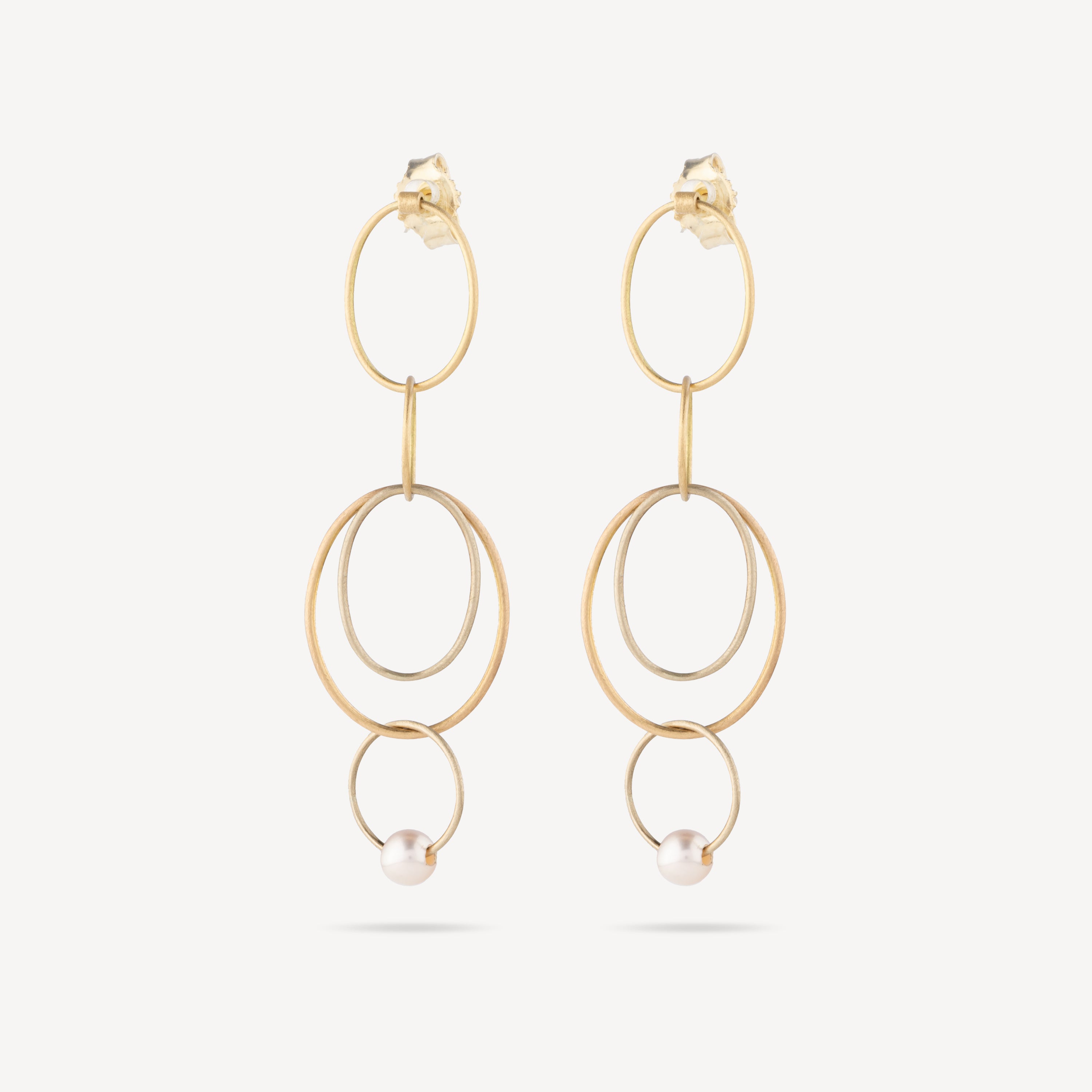 Oval Pearl Drop Earrings