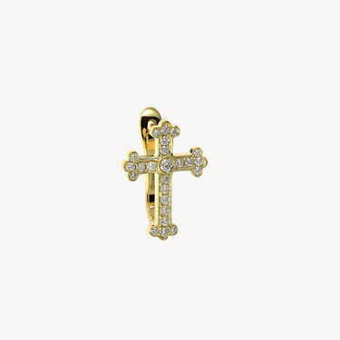 Mini Earring Pavé Gothic Cross