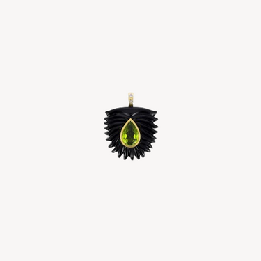 Palm Onyx and Peridot Pendant