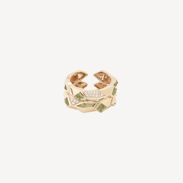 Edgy Double Peridot Ring