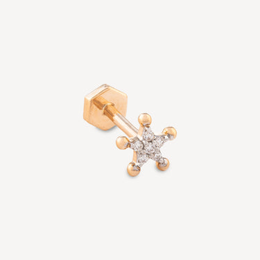 Piercing 8 mm Sheriff Stern Diamant Roségold