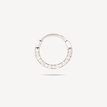 Flat Earring piercing 8mm white gold diamond line