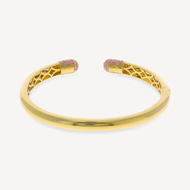 Pink Sapphire Gold Tube Bracelet