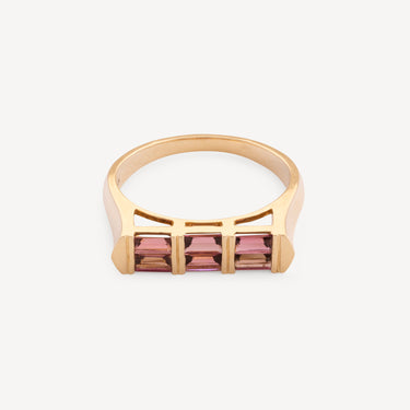 Bague Pink Tourmaline Double Baguette