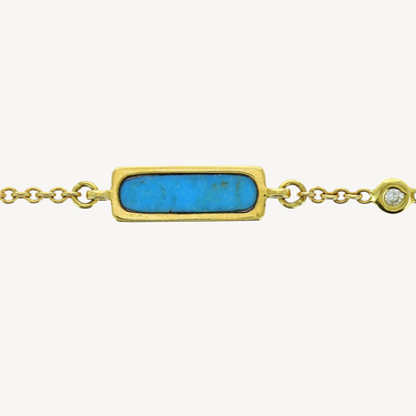 Collier turquoise rectangle avec charm clip