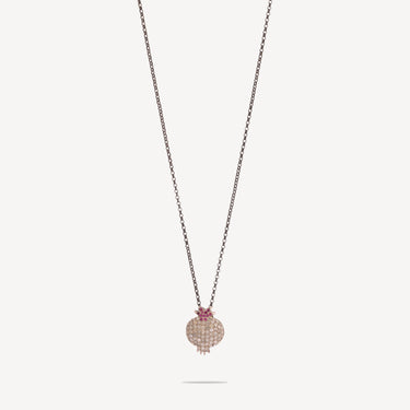 Collier Grenade Blanc et Rose