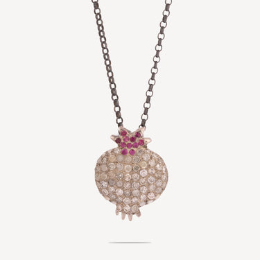 Collier Grenade Blanc et Rose