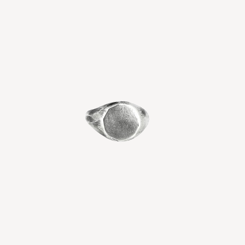 Round Silver Signet Ring