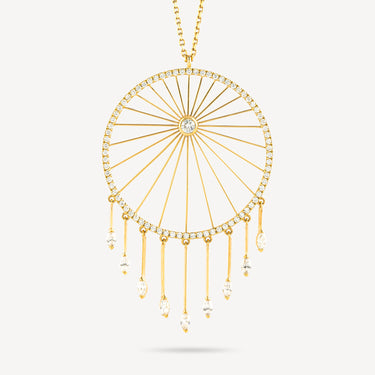 Ardente Round Long Necklace Yellow Gold Diamonds